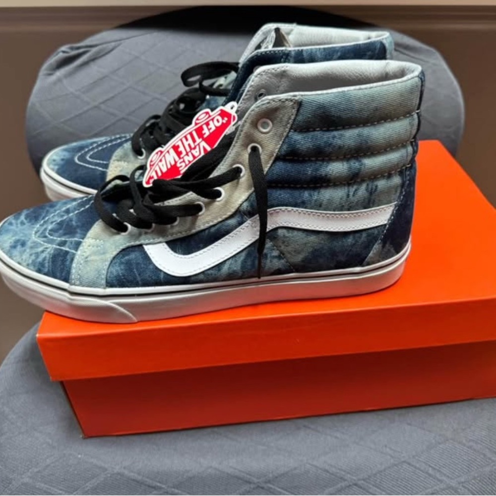 Vans High-Top Sneakers in Blue and White